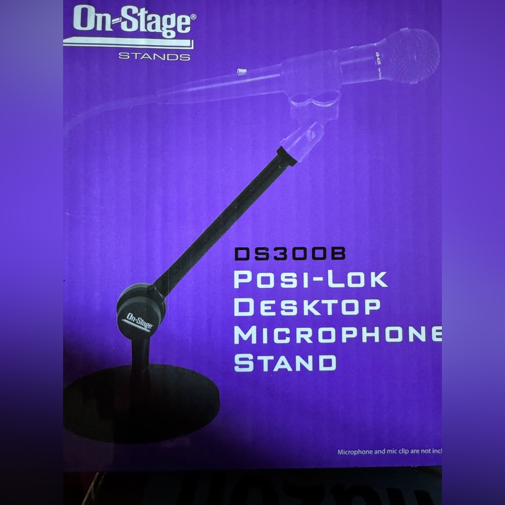 OnStage On-Stage DS300B Posi-Lok 7" Mini Desktop Microphone Boom Stand METAL